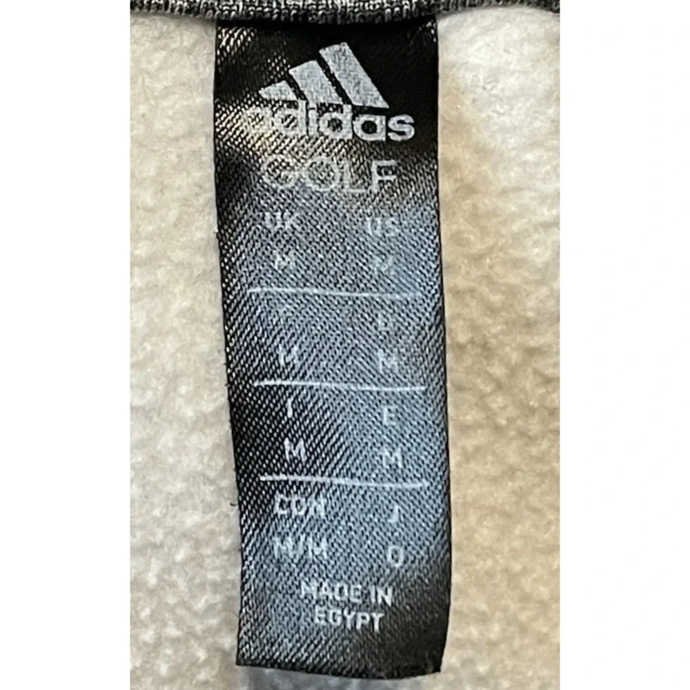 Adidas Golf Hoodie Mens Medium White Gray Fleece Pullover Logo Sweatshirt Top